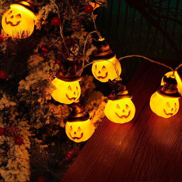 Halloween trollkar pumpa form led ljusslinga dekoration rekvisita