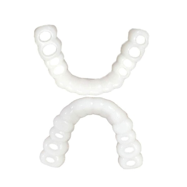 Upper and lower teeth + 2pcs Eucommia glue, temporary dentures, u