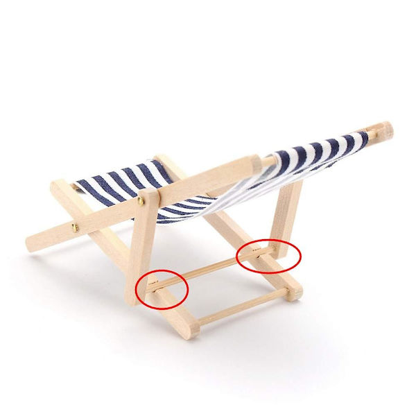 4 st Miniatyr Trämöbler för Dockhus - Strandstolar för Inomhus, Utomhus, Trädgård, Strand