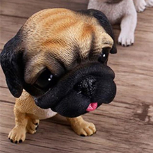 Kreativ bildekoration Söt gul bulldogg hund skakar på huvudet Acce