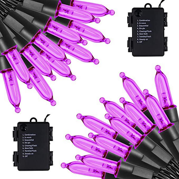 Ulkojouluvalot - Violetti, 10M 100 LED Sähköjouluvalot