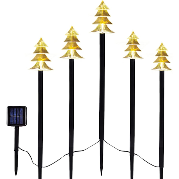 Solcelledrevne julelys, vanntette julelys for landskap, innkjørsel juledekorasjoner, LED-lys (varmt lys) for uteplass plen gangvei dekorasjon
