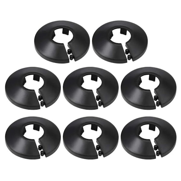 Noir 8 Pcs 16mm Couverture De Tuyau Décoration PP Rosace De Radia