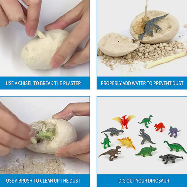 24 stk. dinosaurlegetøjssæt Dinosaur Blind Boxes Dinosaur Car Transporter Carrier Sæt Inkluderer Dinosauræg Fossiler