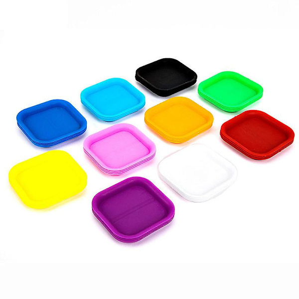 50 stk fargerike blomster tykkere firkantede plastpotter for mini kaktusfat for hjemmekontorhage svart