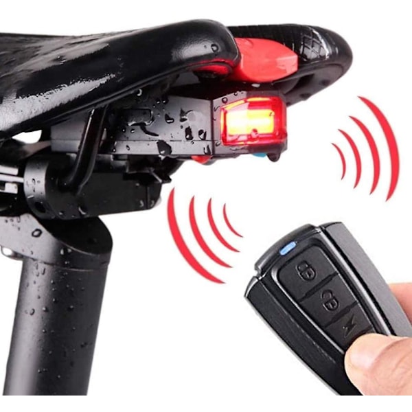 Cykelalarm Baglygte, Smart Cykel Baglygte Anti-tyveri Lampe Cykelalarm Baglygte