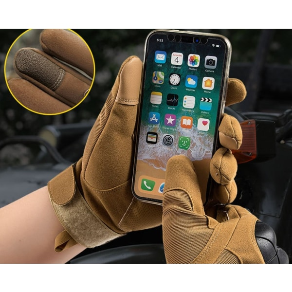 Z907 Sandfarvede Motorcykelhandsker Touch Screen Fuld Finger Motorc