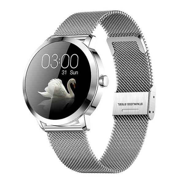 Q8h Smart Watch Sykemittari Verenpainetiedot Push Watch naisille (hopea)