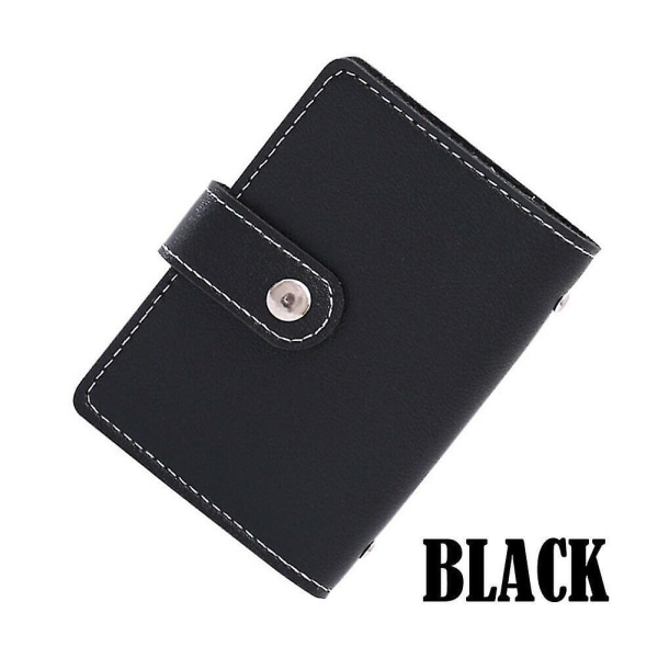 Anti-theft Id Credit Card Holder Fashion Women&#39;s 26 Cards Slim Pu Leather Pocket Case Purse Wallet Black