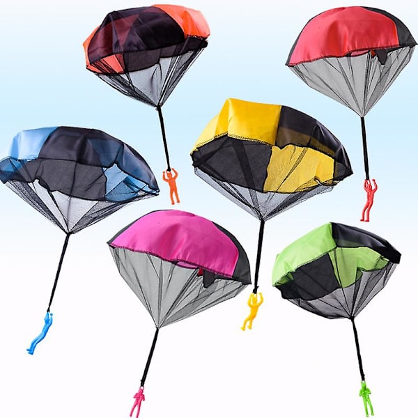 2 st Hand Throw Parachute Män Set Tangle Free Flight Kreativ Slumpmässig Färg Leksak För Pojkar Och Flickor
