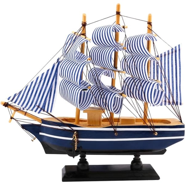 Sejlåd dekoration, træ sejlbåd nautisk dekoration 23cm*5.5