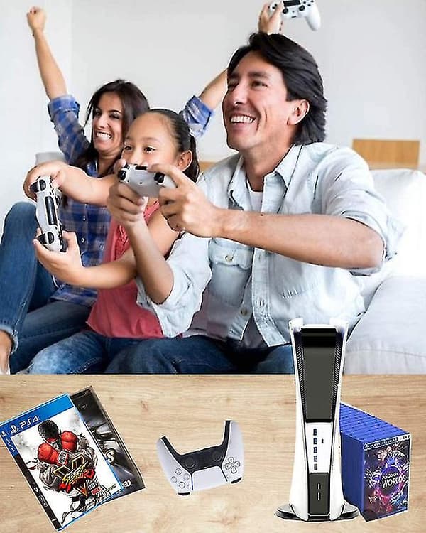 Ps5 USB Hub Utvider 5 Port Overføringsutvidelse Adapter Konverter Splitter (hvit)