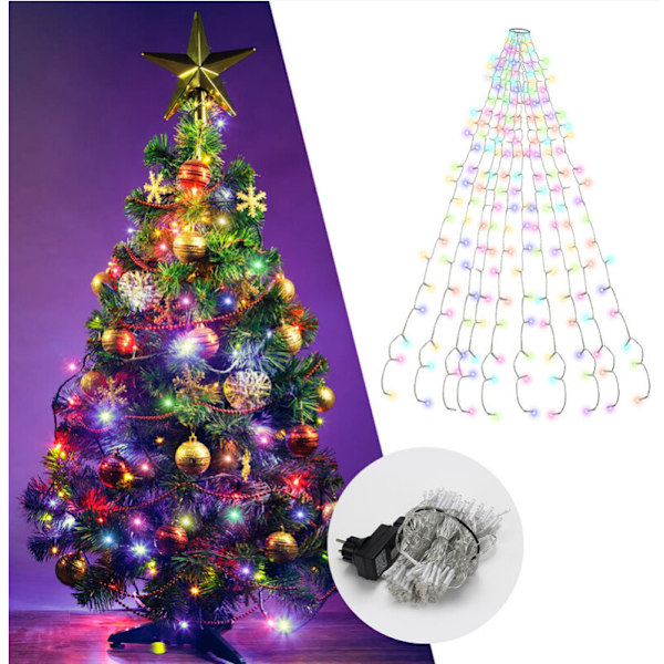 2*8 280L Fargerike Lys, 280 LED Feelyst Juletrær Hall