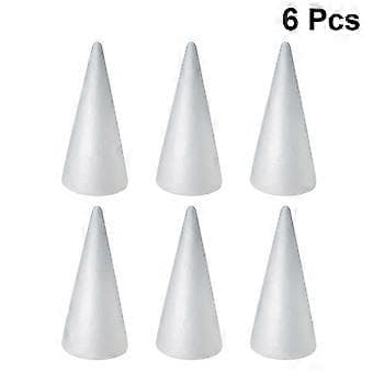 6 st Barn DIY Hantverkskon Tillbehör Julkon Handgjord Vit Solid Kon (19x7cm)