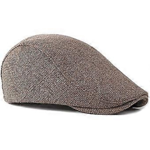 Herr Flat Cap Newsboy Keps Basker Keps Tillverkad av Bomull Fladdermus Hatt för Vår och Höst Mörkbeige dark khaki