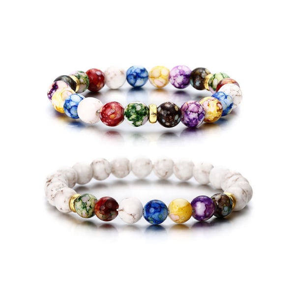 Färgglatt armband med pärlor, varmsäljande naturlig vulkanstensfärg