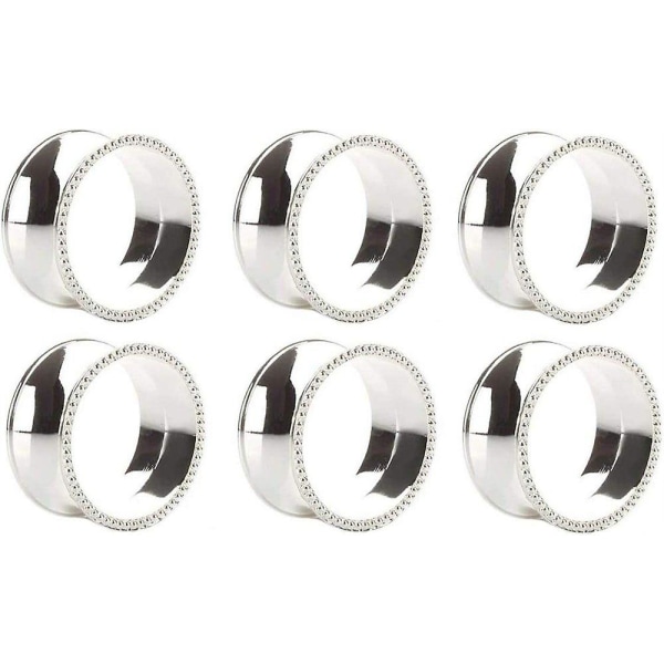 Servietring 6 stk. Legering Servietringe Servietter Holder Sliver