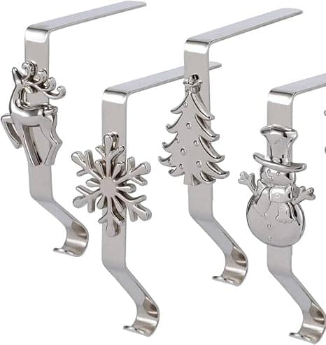 4-pack Eldstadssockhållare, Rensa, Snöflinga