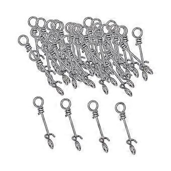 50x Fiskesnaps Snabbväxling Kompakt Sötvatten Saltvatten Starkt Rostfritt Stål Utrustning Flugfiske Snabbsnaps (10mm) 10mm