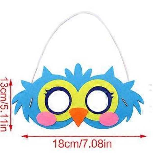 Djurmask för barn Handgjord Filtmask DIY Konst och hantverk, DIY Filt Djurmask för Halloween Dekorationer Födelsedagsfest Uggla modell Owl model