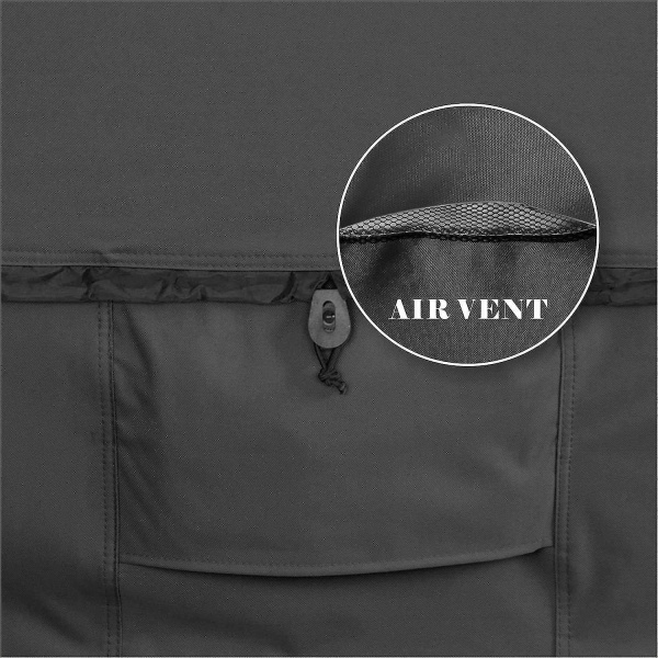 Vattentät 600D polyester fyrkantig bubbelpoolöverdrag, utomhus spa-överdrag, 76 x 76 tum, svart