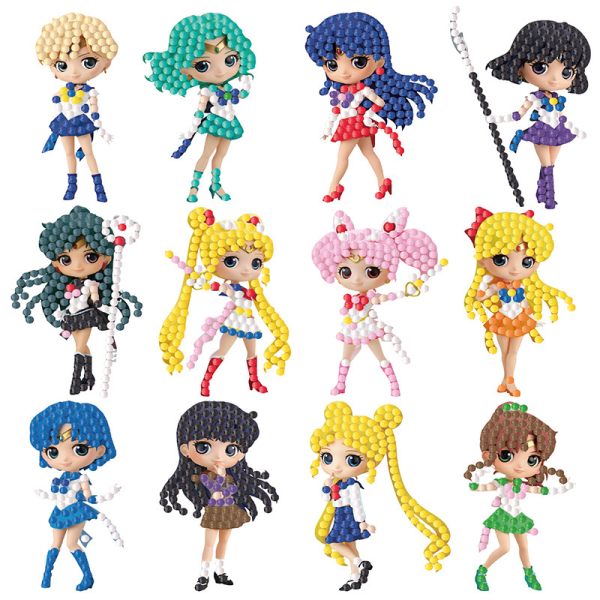 12 kpl Sailor Moon -sarjakuva DIY -timanttitarroja