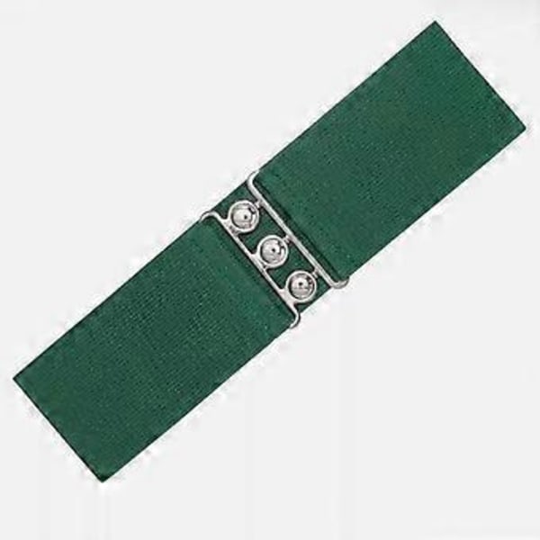 Elastiskt brett midjebälte för dam, mode stretch midjebälte för blus jeans (Grön) Green