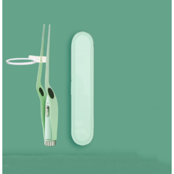 Green bird shaped charging ear forceps, single pack, luminous ear