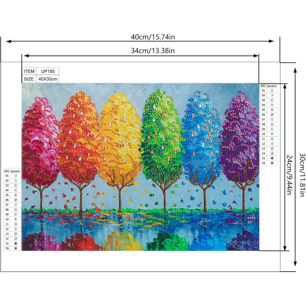 Timanttimaalaussetti, 5D DIY erikoismuotoiset timantit, neljän vuodenajan puu