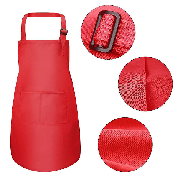 4 st Blå Barnförkläden Set, Pojkar Flickor Justerbara Förkläden Med 2 Fickor, Barn Kockförkläde Toddler（9-12 gammalt）