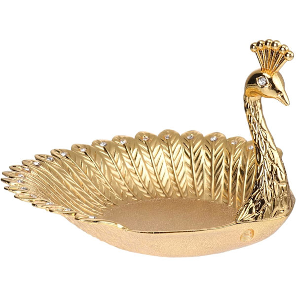 Metall Godteri Plate Gull Påfugl Form Frukt Serveringsbrett Smykke