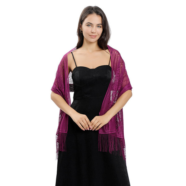 Siden halsduk stulen aftonklänning chiffong sjalar poncho dam elegant tofsar