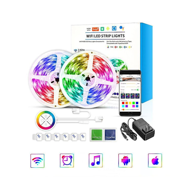 10m (LED-lys med Wifi Bluetooth-lys med magisk lys 5050 Wi