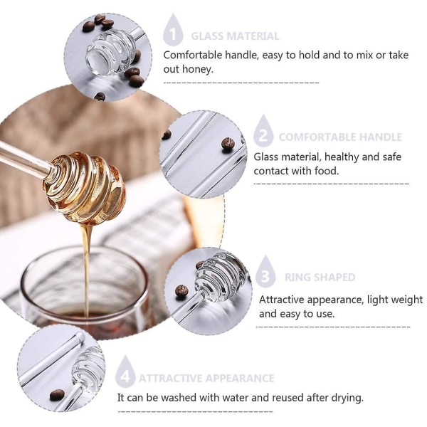Mini Glas Honning Dip Stick Sirup Dispenser Glas Honning Dip Sticks Ske For Honning Marmelade Glas Køb En Få En Gratis