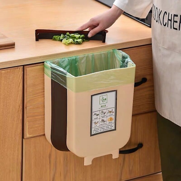 Hängande hopfällbar minikorg liten hopfällbar soptunna under diskbänk väggmonterad hopfällbar soptunna minikorg