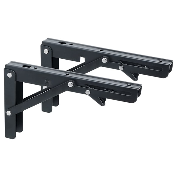 2PCS Fällbar Konsol Matt Svart Rostfritt Stål Fällbar Konsol