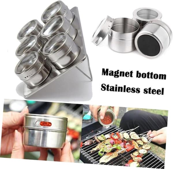 2 stk. magnetiske beholdere i rustfrit stål