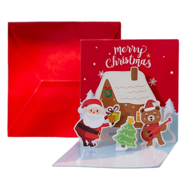 Julekort med konvolutt, 3D julekort