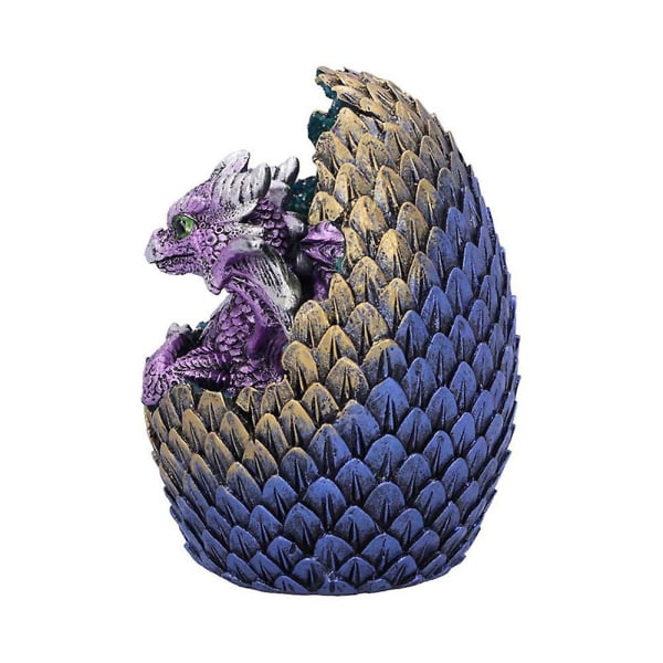 Lava Baby Dragon Egg Resin Skulptur Hjem Statue Ornament Dekor (lilla)