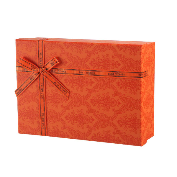 5-delad Emma Orange presentförpackning, dekorativ tom ask med lock och R