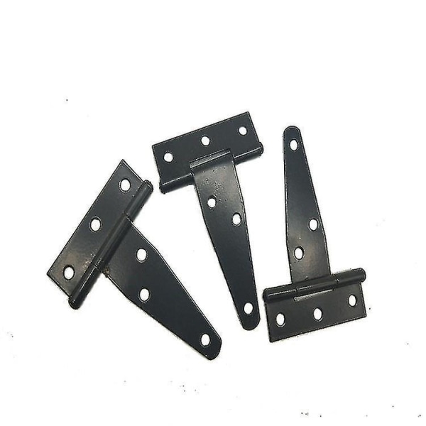 6pcs 8 Inches Zinc-plated T-hinges T-hinges Triangle Hinges Slotted Bearing Doors Black Painted（2inches）