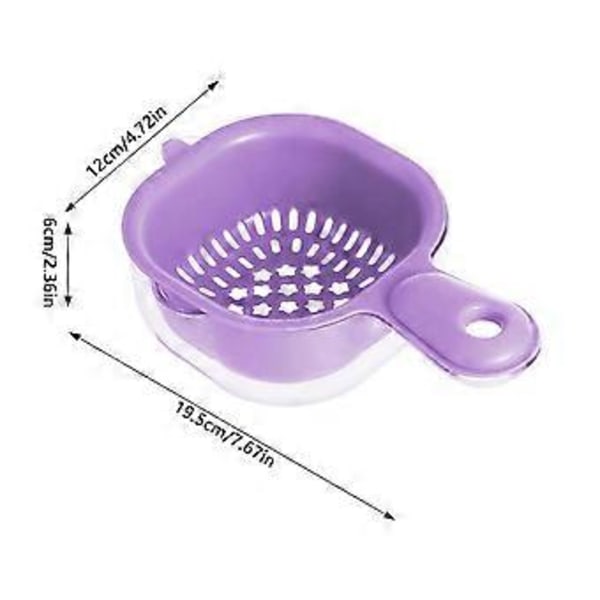 Köksdurkslag Skål Set 2 i 1 Frukt Grönsak Tvätt Mat Sil Korg för Pasta Spaghetti och Sallader Purple