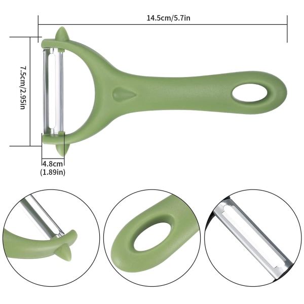 4 stk. Y-formede drejelige kartoffelskrællere, rustfrit stål grøntsagsskrællere, køkken frugt skrællere skærere multifunktionelle