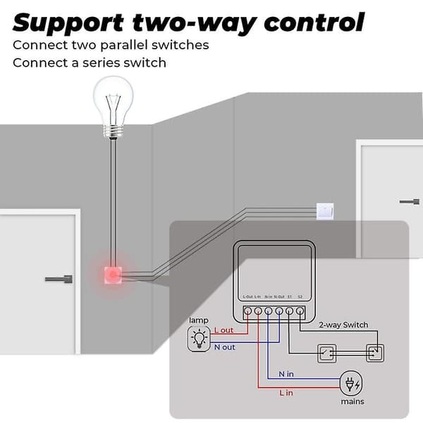 Tuya Mini Wifi og Zigbee Switch DIY 2-vejs Kontrol Timer Relæ Automatisering