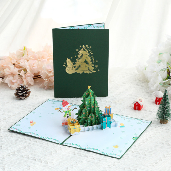 2 pieces Christmas pop-up card - 3D Christmas card with tree and