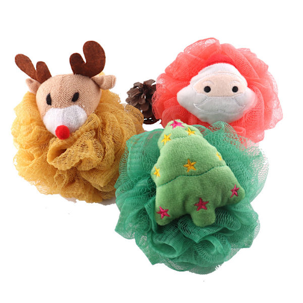 3 st Julserie Duschboll Söt Duschboll Badblomma Färgglad Julklapp Bad Bad Torka Bad