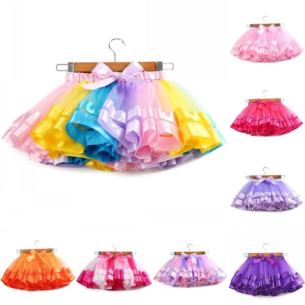 Baby Girl Party Layered Balett Kjolar Balett Tyll Rainbow Tutu kjolar