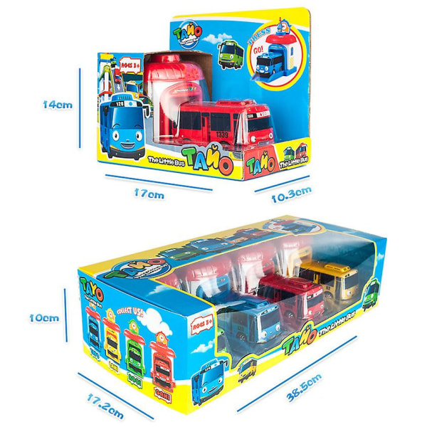 Animation Bus Legetøj Glide Tilbage Til Power Catapult Bil Parkering Sæt Af 4