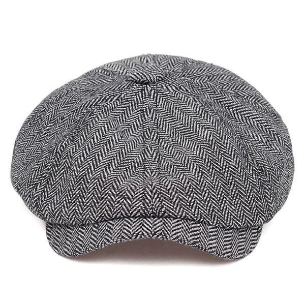 Ljusgrå, pojkhatt platt hatt, tweed Gatsby-hatt Ivy Irish hat Men'