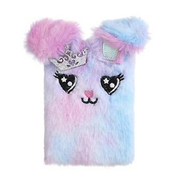 Tegneserie Plys Notesbog 110x85mm Lille Notesbog Lomme Notesblokke Lille Journal Notesbog Uforet Ark til Skrivning Tegning tie dye lilla kanin tie dye purple bunny